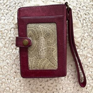 HOBO Merlot Burgundy Card Holder Wristlet Wallet